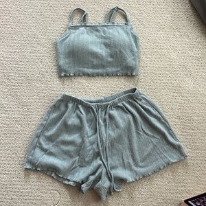 Golly Hicks(Hollister) Green Ribbed set